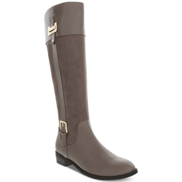 Karen Scott Deliee Wide-Calf Riding Boots Stone (WIDE CALF) - Picture 1 of 5